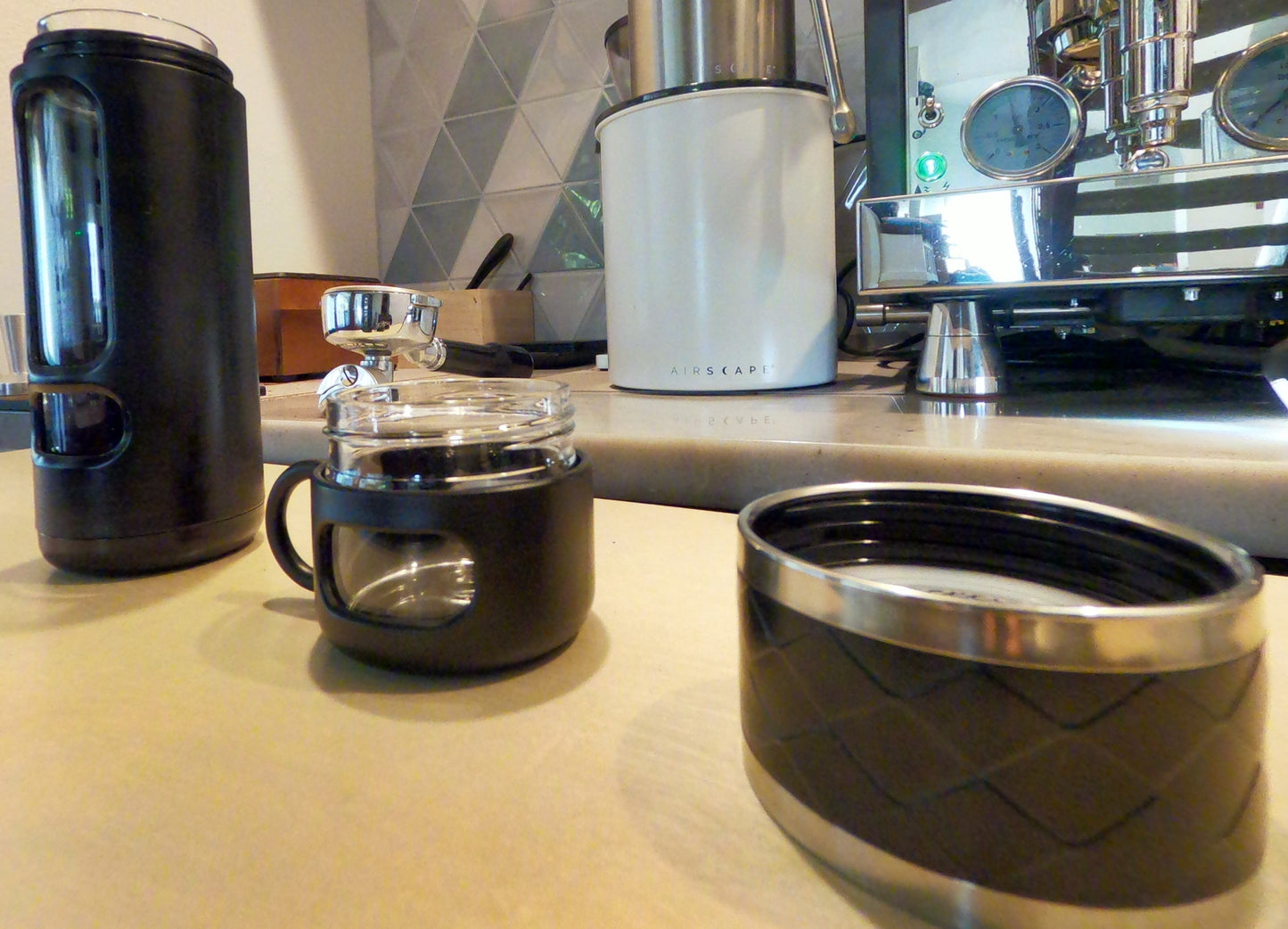 Caffeine@Home Portable Double Layered Thermos & Tea Cup Combo